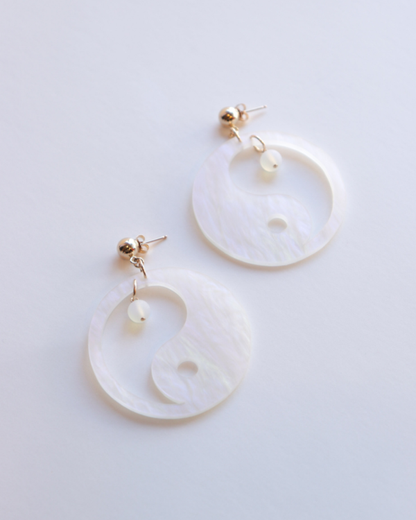 Wasted Effort Yin Yang Earrings - Iridescent
