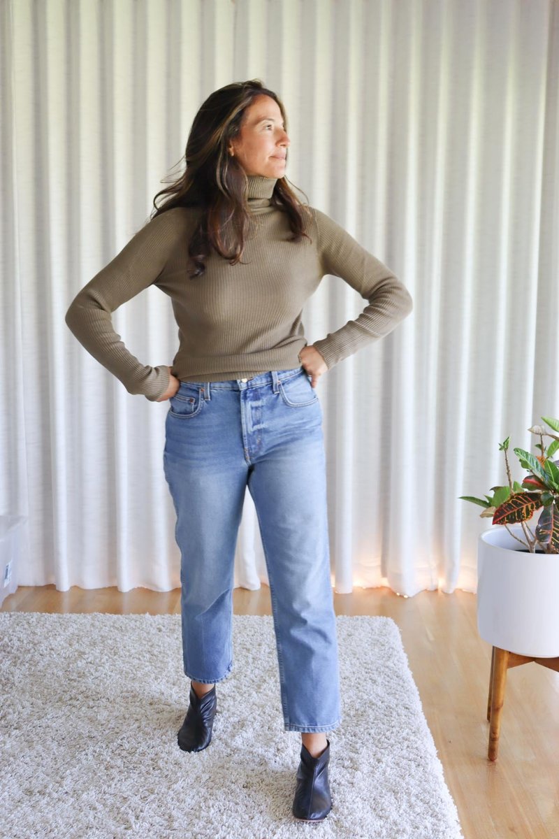 Ichi Antiquités Whole Garment Rib Knit Turtleneck Pullover