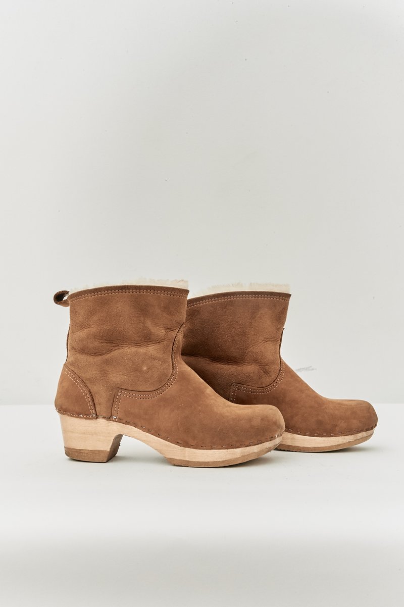 Shearling Clog Ankle Boots, Size 39 Garmentory
