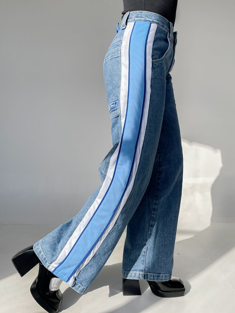 【COLOR iN ID】j vintage wide denim Japanese Brand × Jean × Streetwear Vintage washed all over