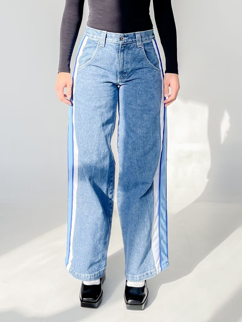 【YOURNUS】Open Vintage Over Wide Denim OFNY JEANS Womans Size 9 High Waisted Tappered Mom Jeans