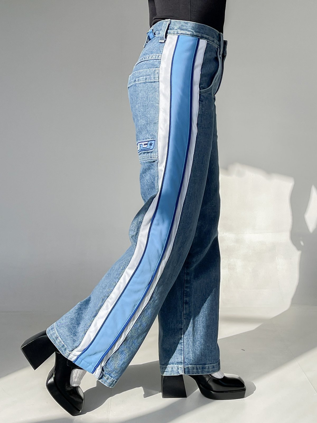 Vintage JNCOS Side Paneled Wide Leg Denim - blue | Garmentory