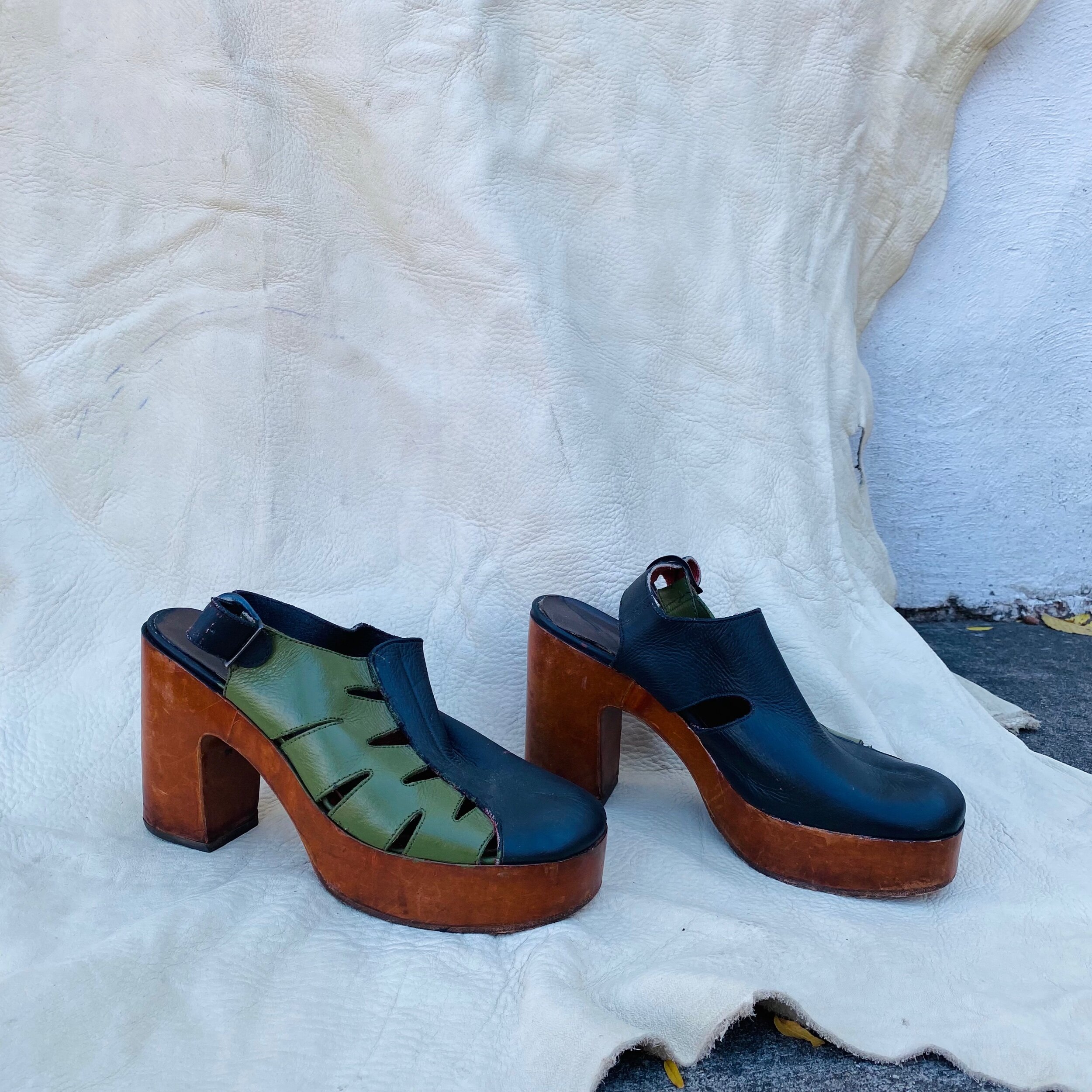 vintage platform clogs
