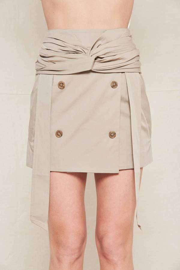 twisted wrap mini skirt