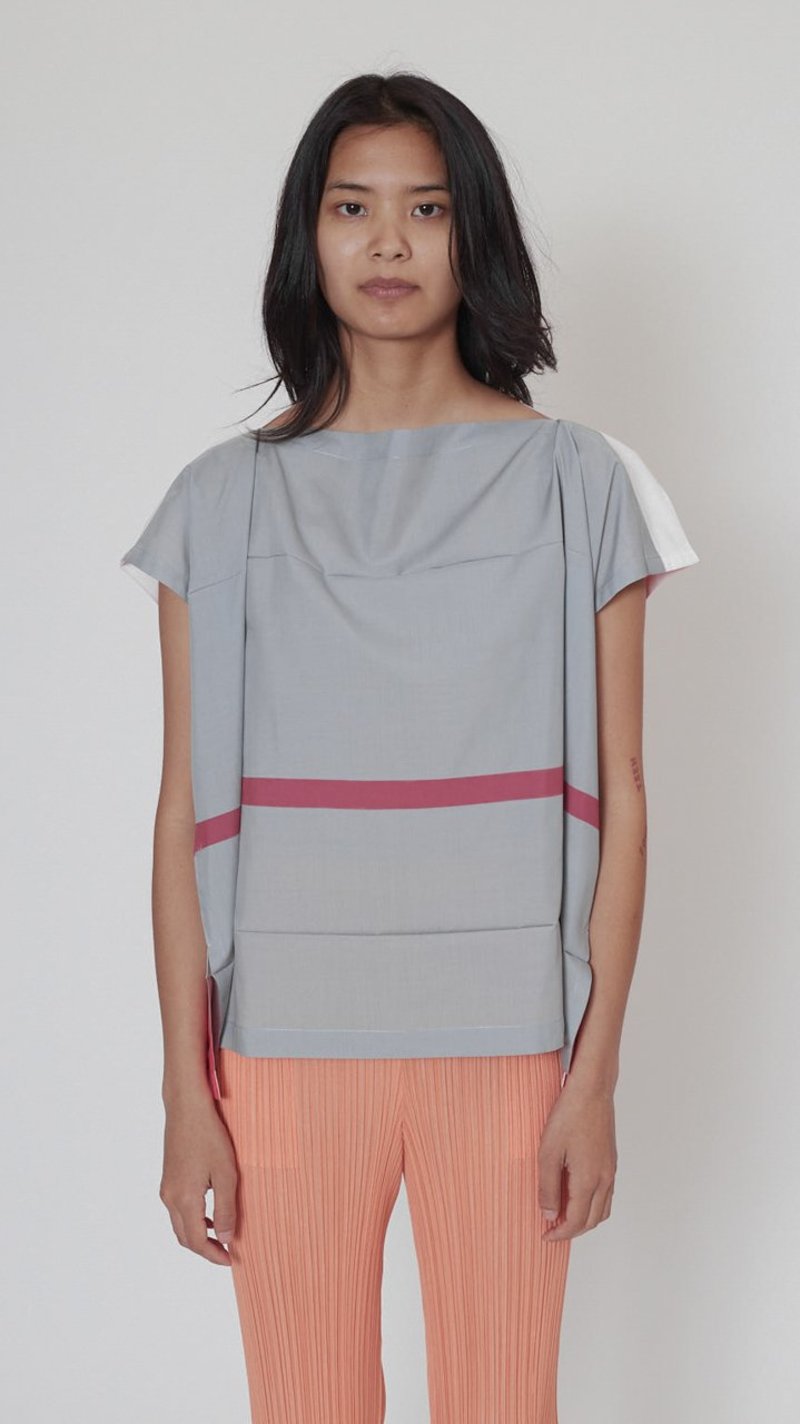 Issey Miyake Bi-Color Print T - Grey/Pink | Garmentory