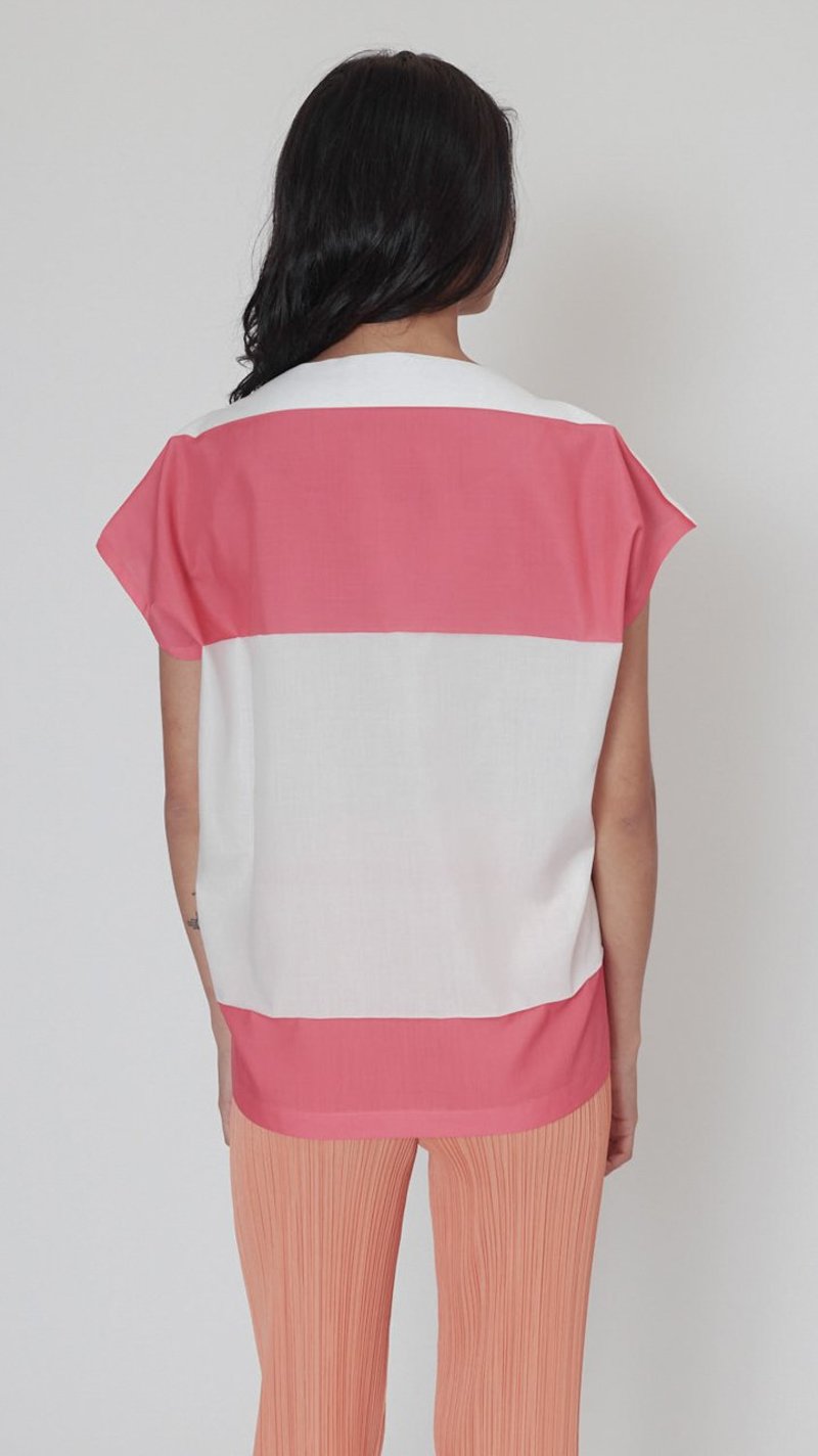 Issey Miyake Bi-Color Print T - Grey/Pink | Garmentory