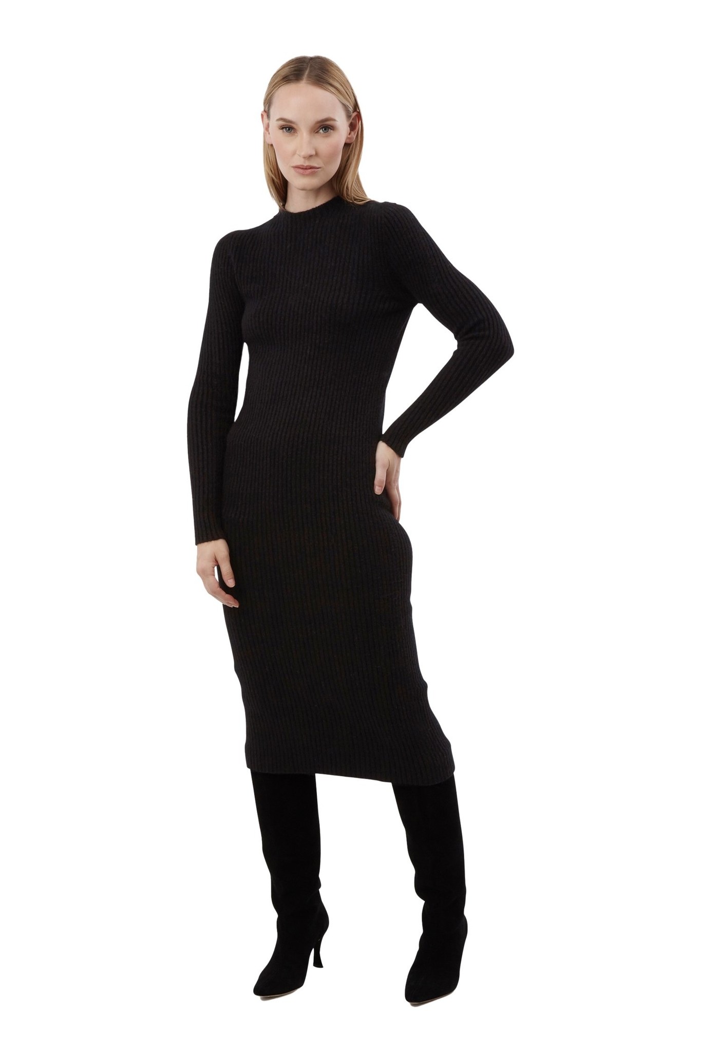 knit halter top dress Infinity Knit Halter Mini Dress in Gunmetal | Jaded London main image 0