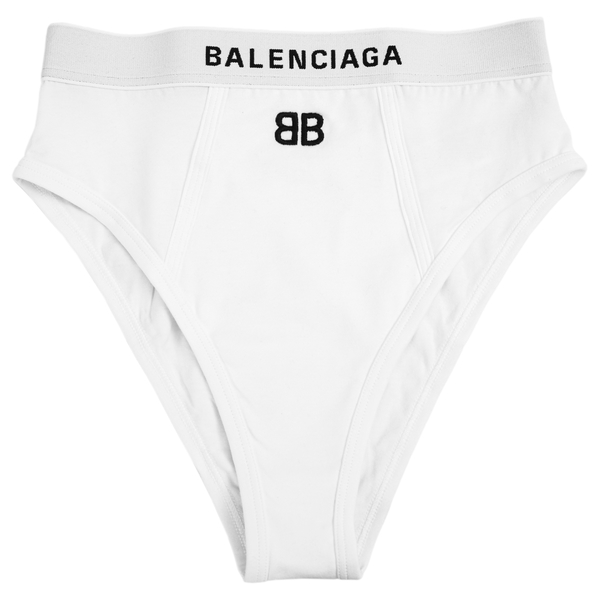 Balenciaga High Waist Logo Briefs - White | Garmentory