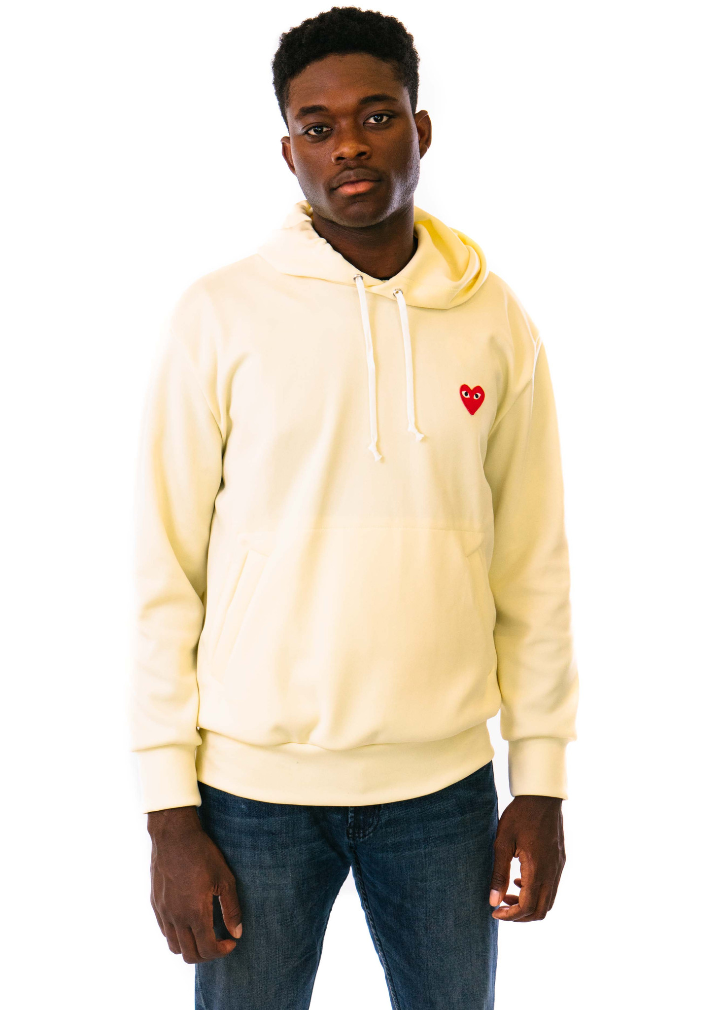 comme des garcons hoodie yellow