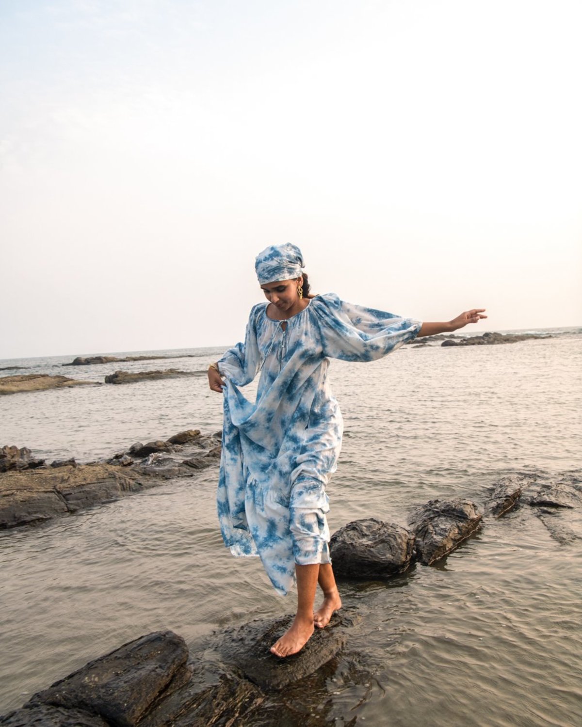 Little Tienda Washed Away Neha Dress - Indigo Blues - Image 10 of 14