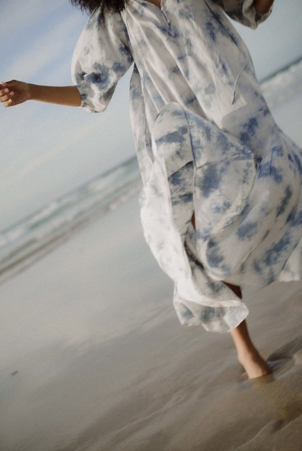 Little Tienda Washed Away Neha Dress - Indigo Blues