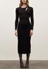 Moon River Cut Out Midi Sweater Dress - Black - Thumbnail 1