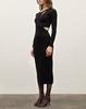 Moon River Cut Out Midi Sweater Dress - Black - Thumbnail 2