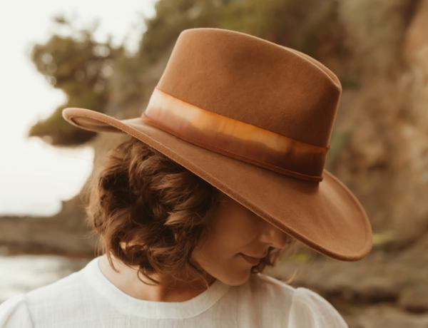 Freya Brown Wide-Brim Fedora Hat Freya X King Ranch Haven Hat – King Ranch Saddle Shop main image 4
