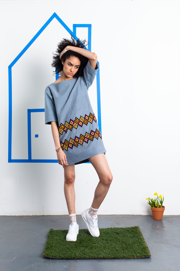 Harare Embroidered Denim Dress Garmentory