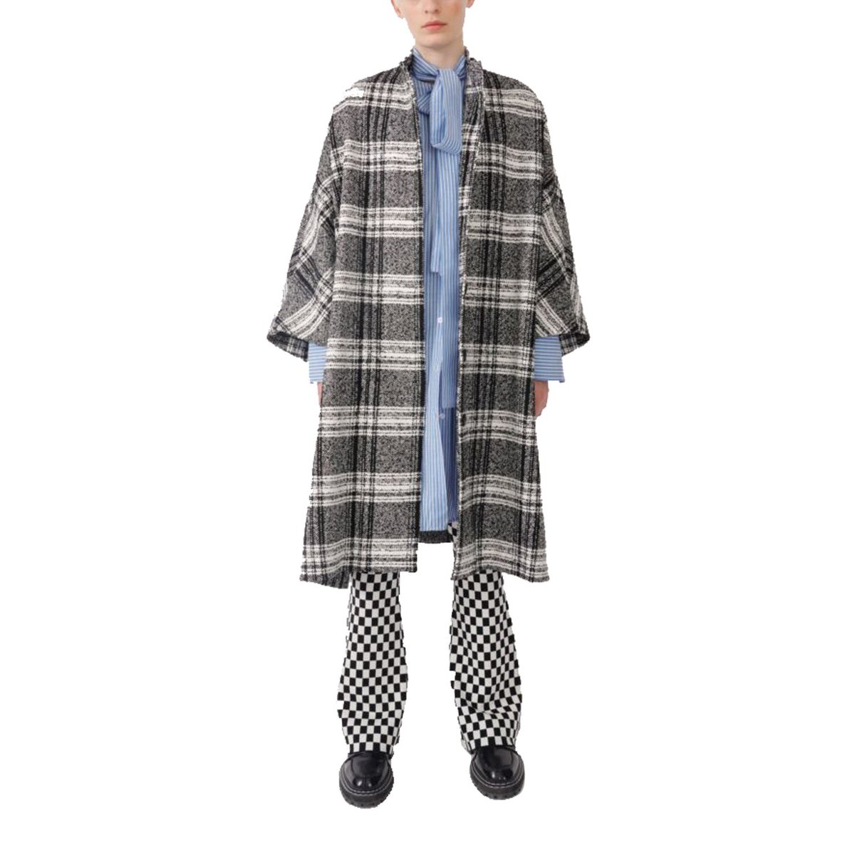 Baum und Pferdgarten Darling Coat - BLACK WHITE PLAID | Garmentory