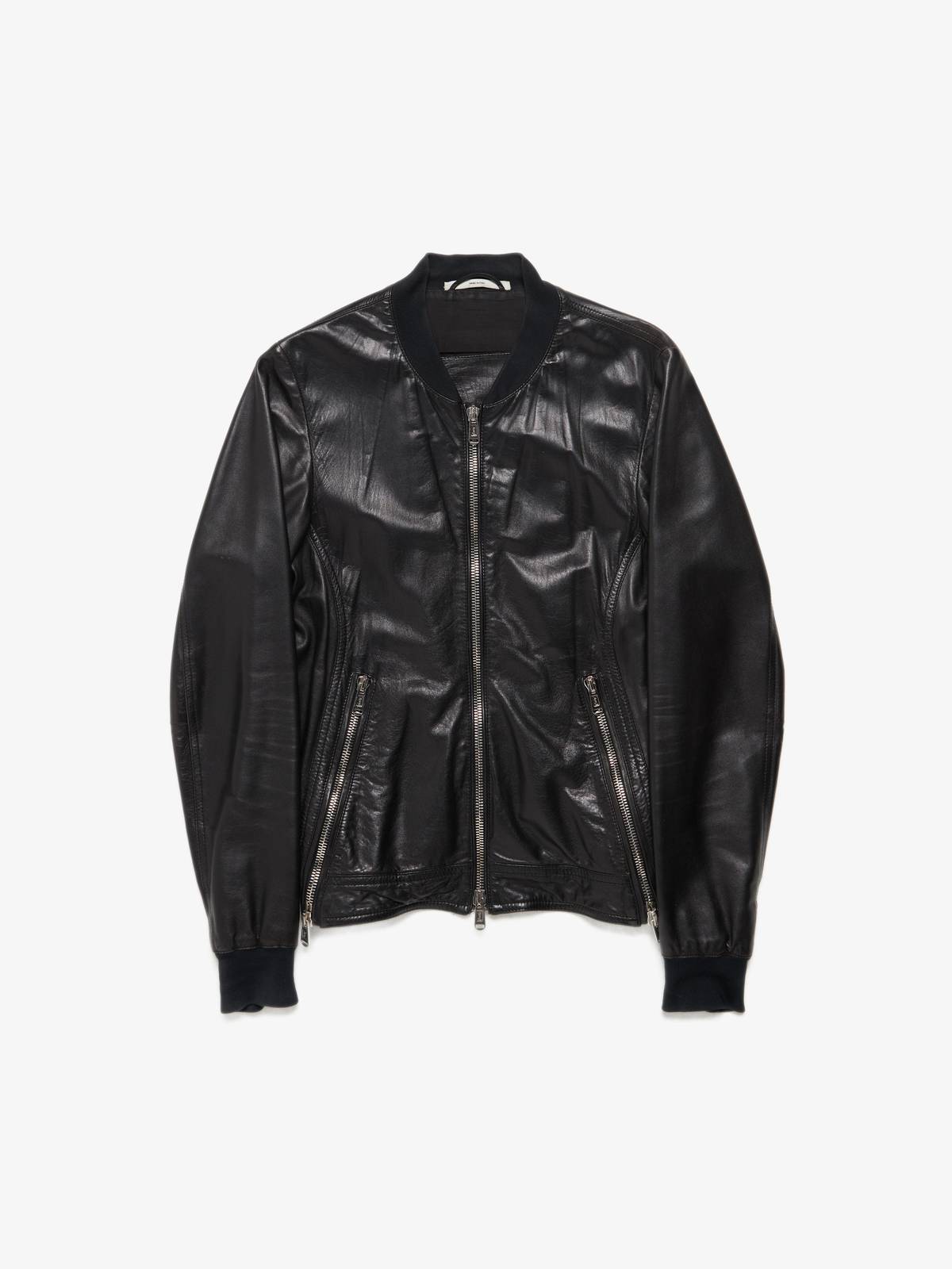 Yves Saint Laurent M Ziped Detailed Metall Leather Jacket - Black  - Image 1 of 7