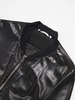 Yves Saint Laurent M Ziped Detailed Metall Leather Jacket - Black  - Thumbnail 3