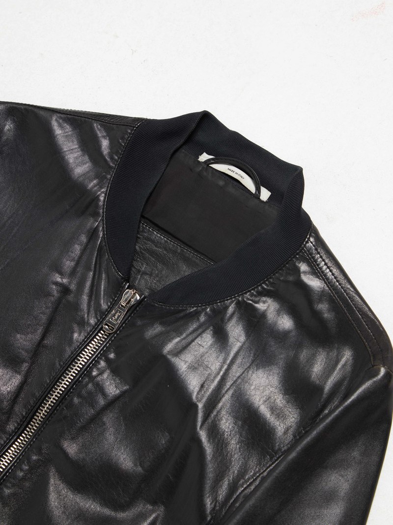 Yves Saint Laurent M Ziped Detailed Metall Leather Jacket - Black 