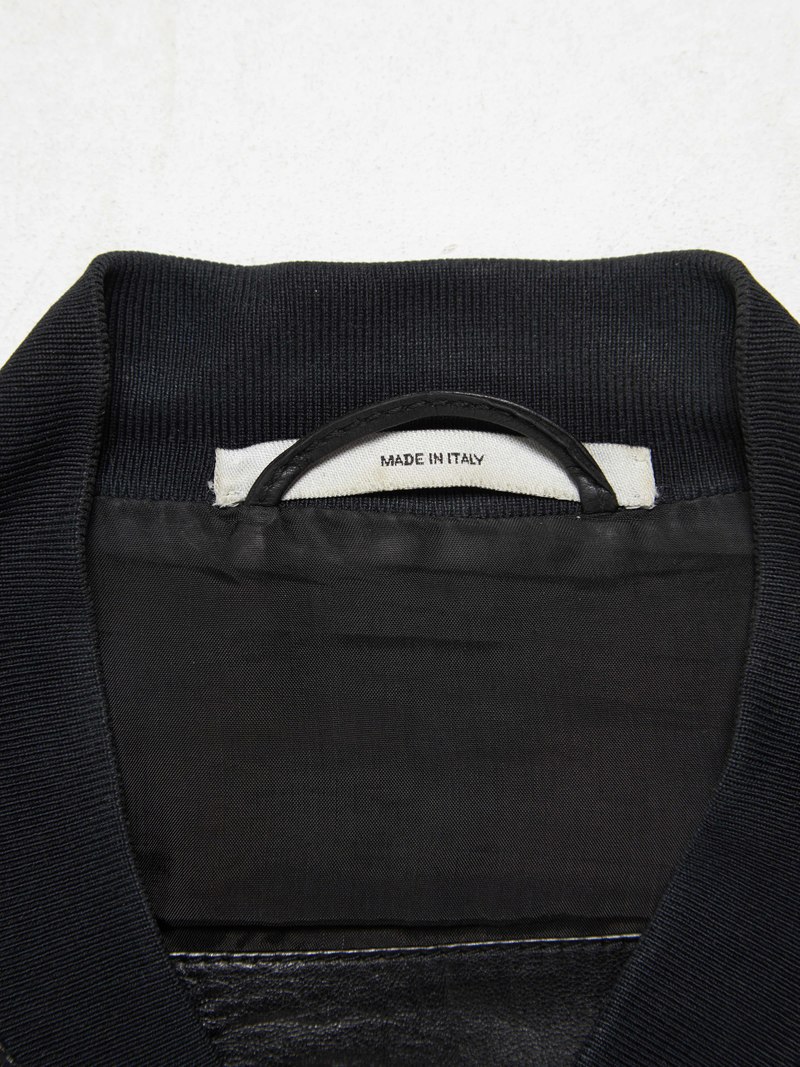 Yves Saint Laurent M Ziped Detailed Metall Leather Jacket - Black 