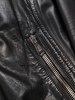 Yves Saint Laurent M Ziped Detailed Metall Leather Jacket - Black  - Thumbnail 5