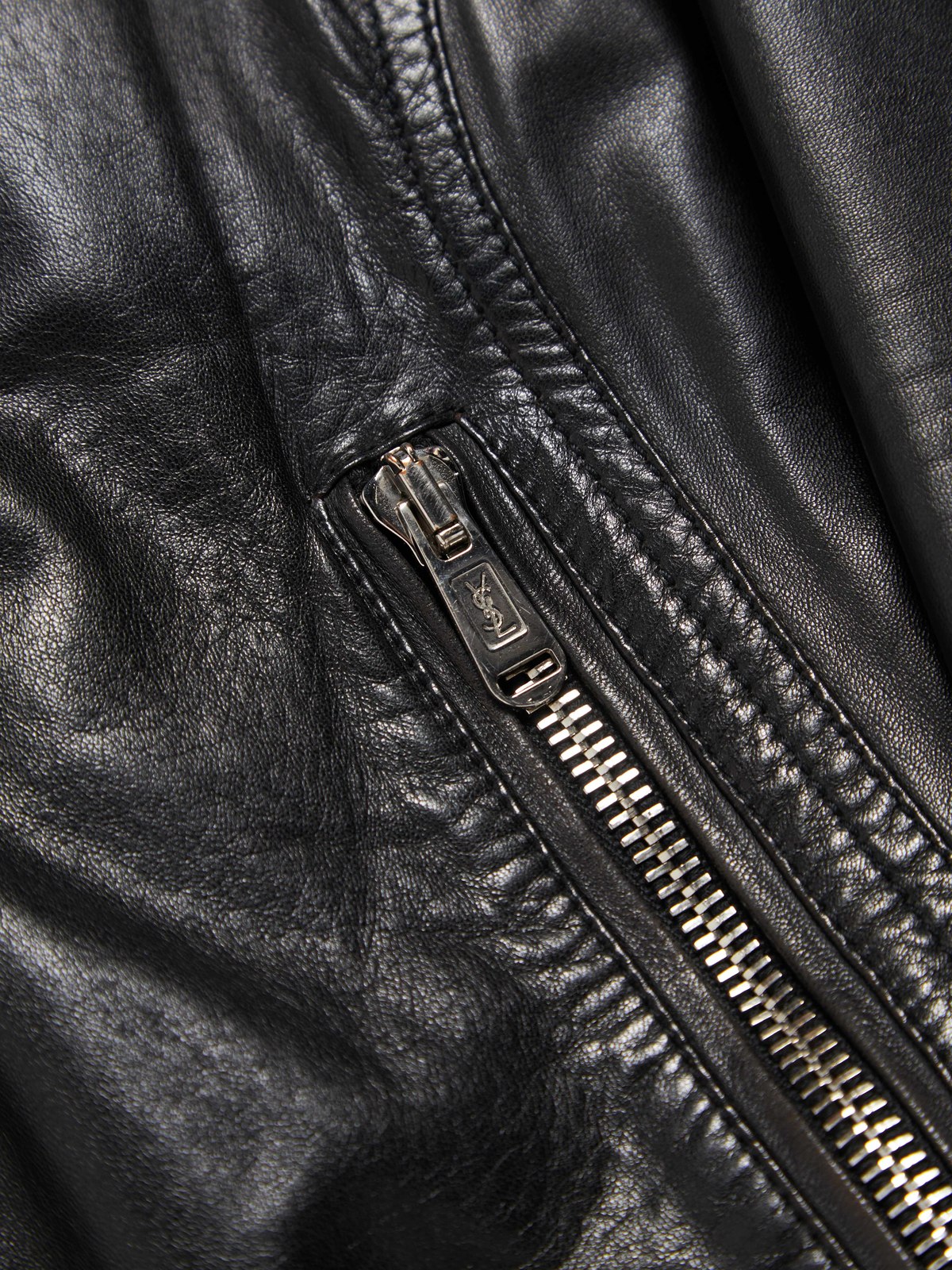 Yves Saint Laurent M Ziped Detailed Metall Leather Jacket - Black  - Image 5 of 7