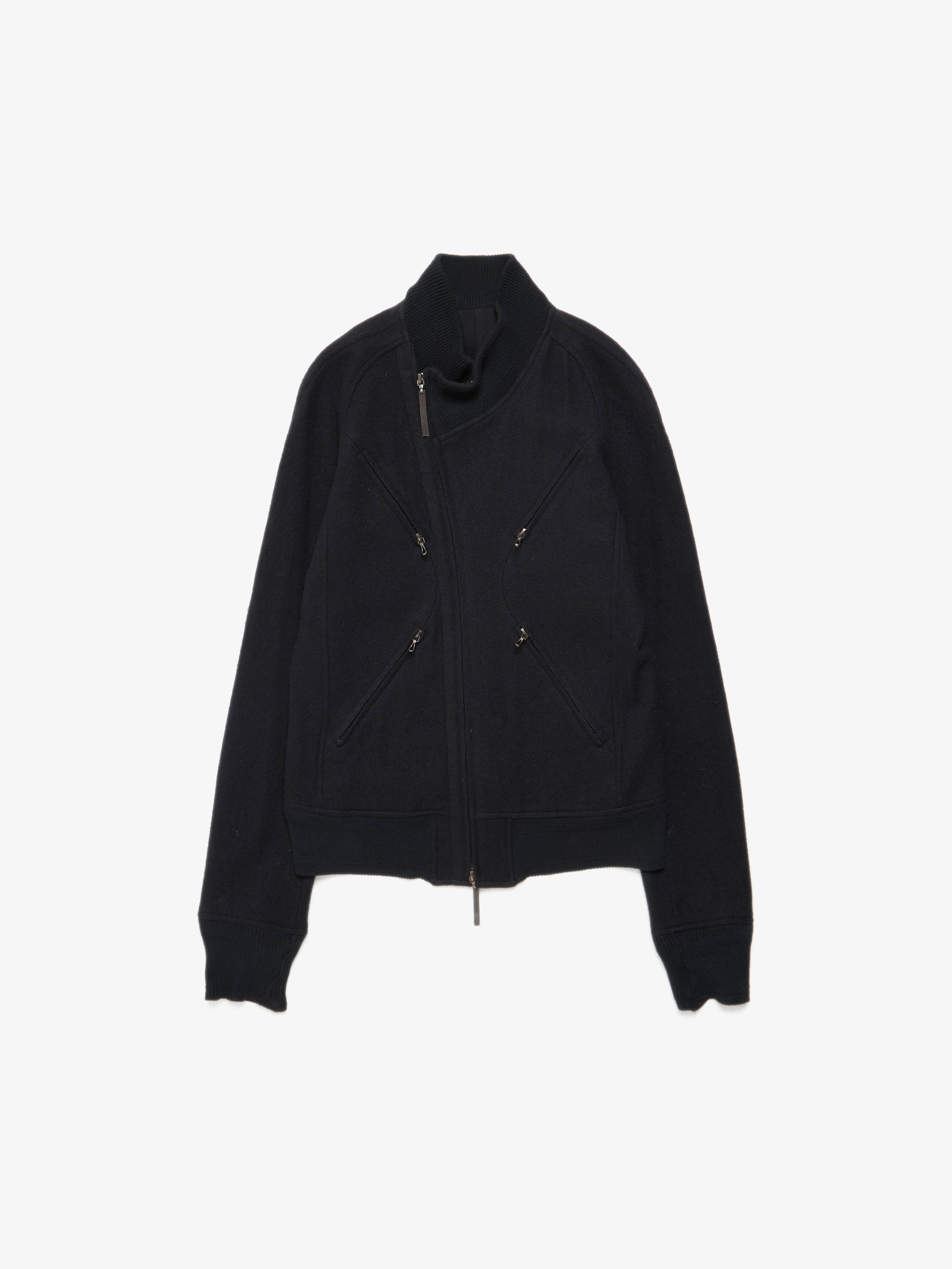 The Viridi-anne M Asymmetric Collar Elastic Edge Zipped