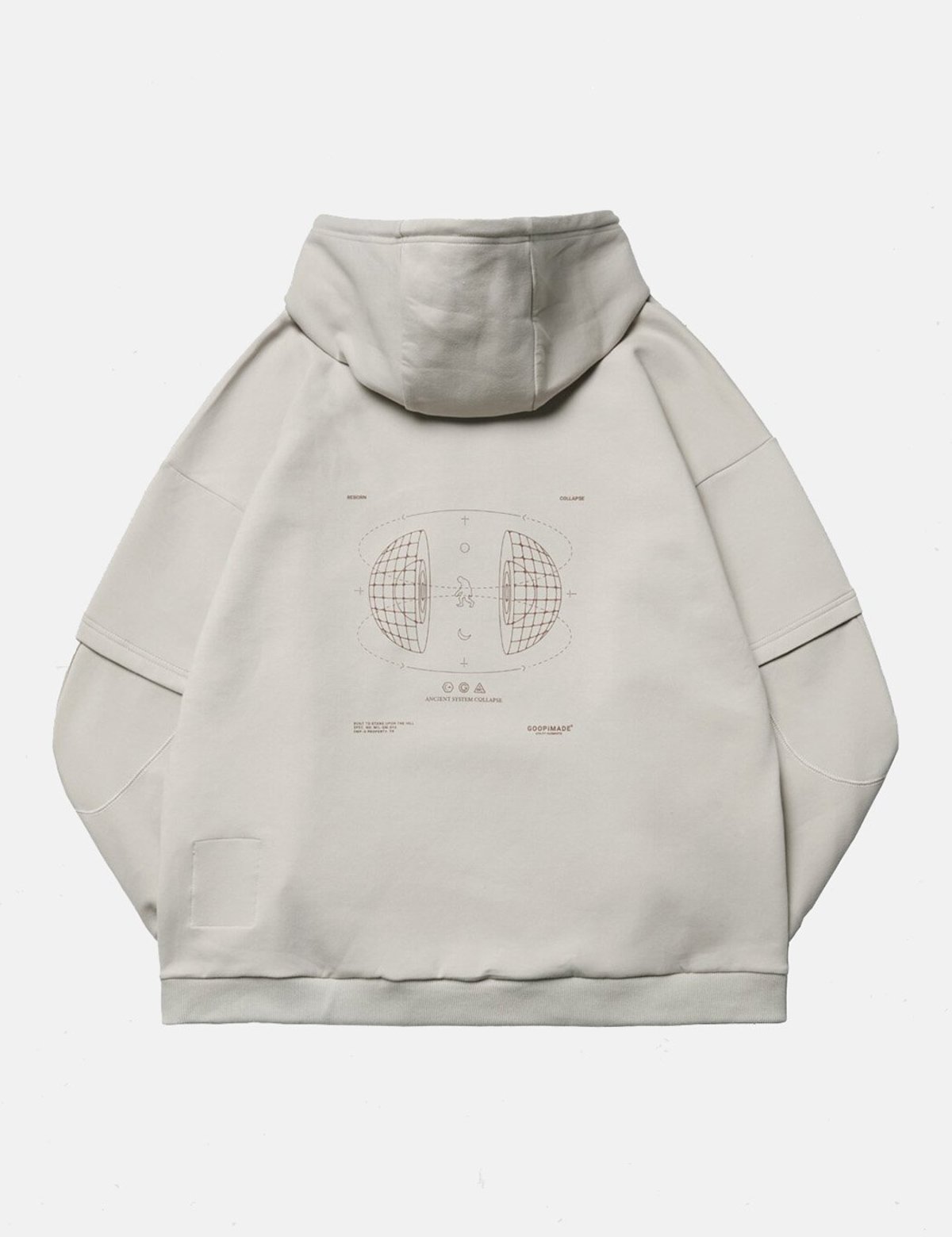 GOOPiMADE Combinatorics Logo Hooded Sweatshirt - Apricot Beige 