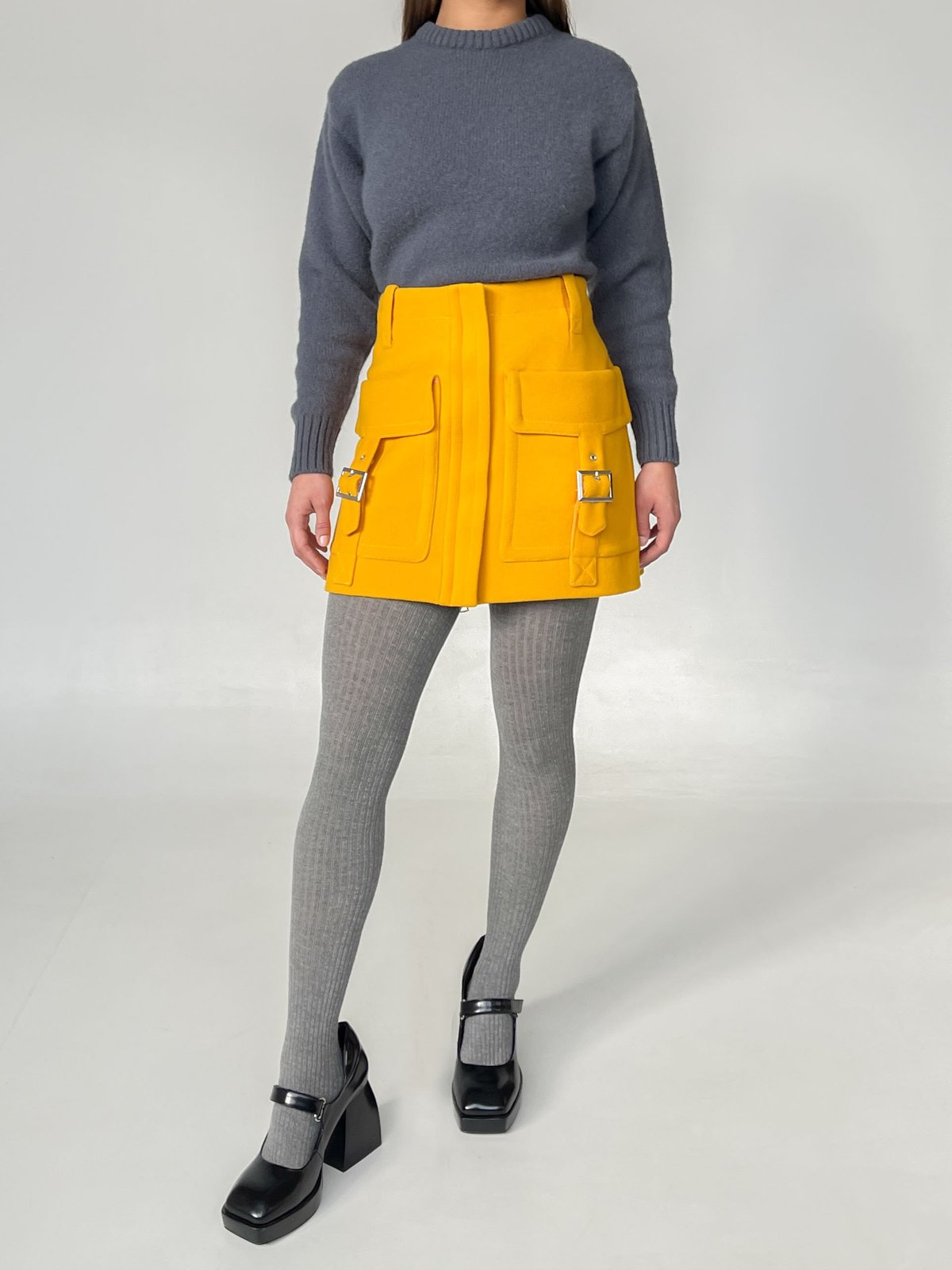Sonia Rykiel Mustard Wool Mini Skirt (M) | Garmentory