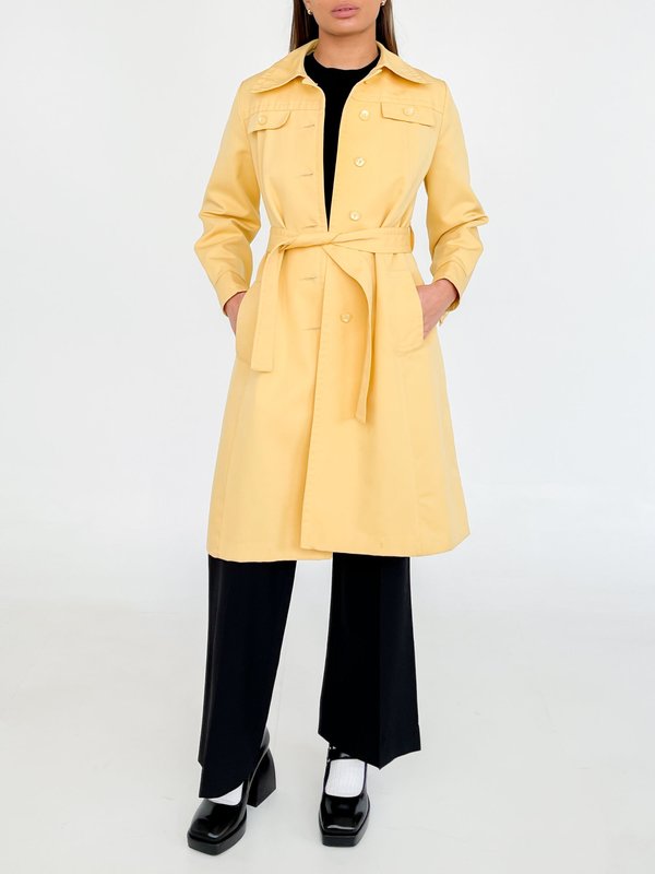 yellow wrap coat