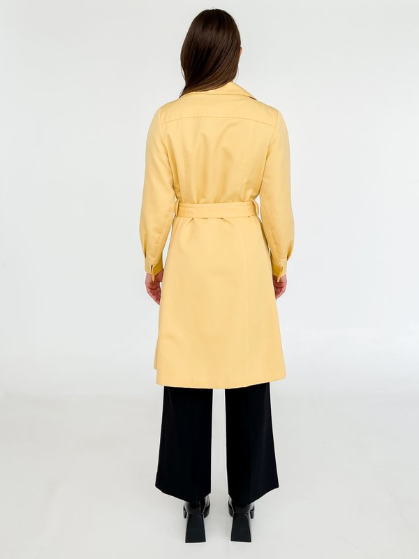 yellow wrap coat