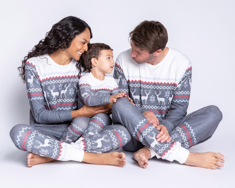 Kids PJ Salvage Family Fairisle PJ Set Gray Garmentory