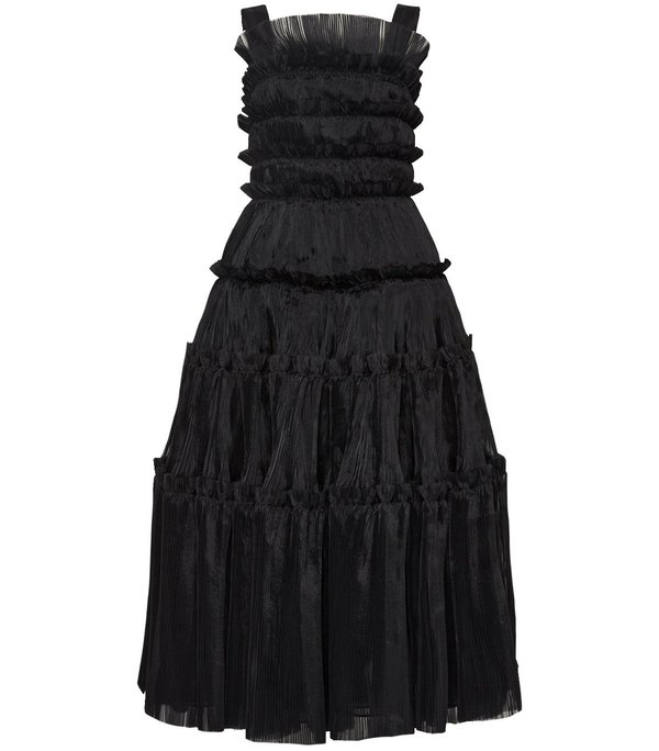open lace back dress Rent Fallingwater Gathered Midi Dress Green by Aje