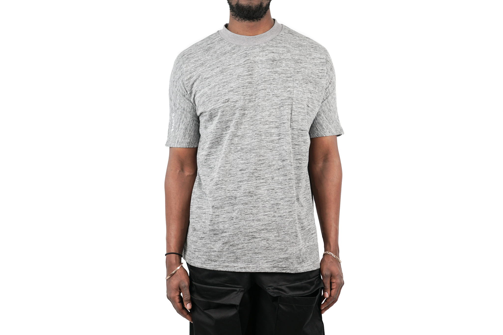 🎨 On The Byas Pattern Pocket Tee – Grey main image 0