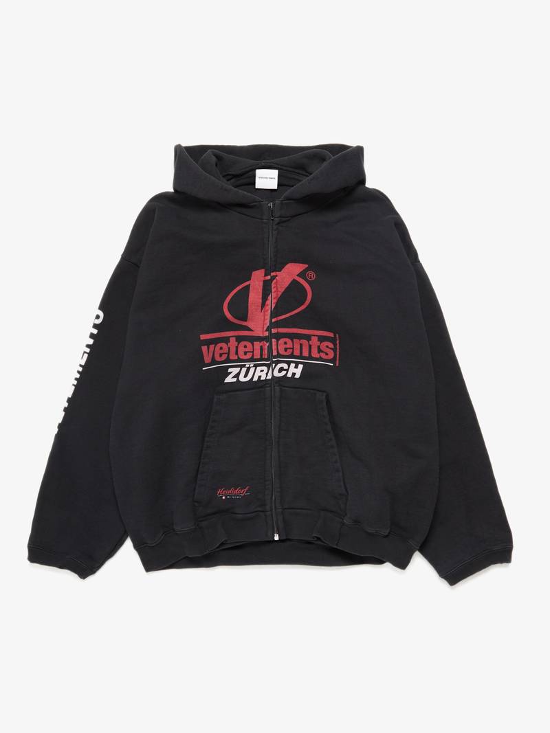 PRE-LOVED Vetements M Assymetric Logo Printed Zipped Elastic