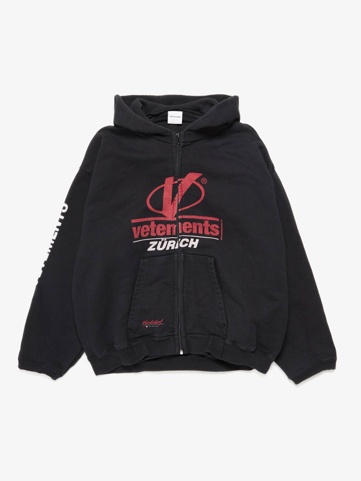 PRE-LOVED Vetements M Assymetric Logo Printed Zipped Elastic