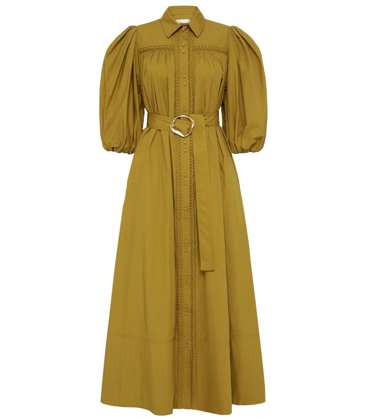 knee length dresses for ladies Aje Casa Puff Sleeve Midi White