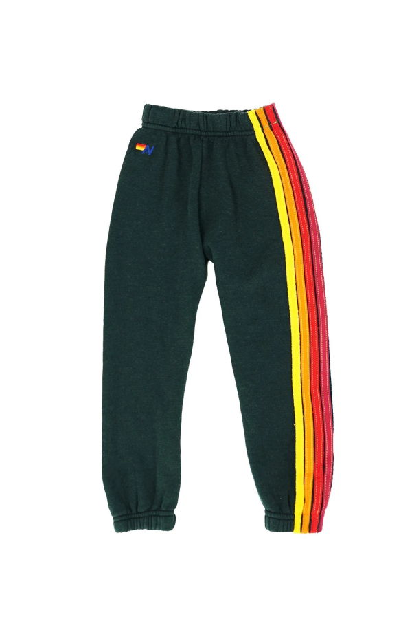 Kids Aviator Nation 5 Stripe Sweatpants - Charcoal