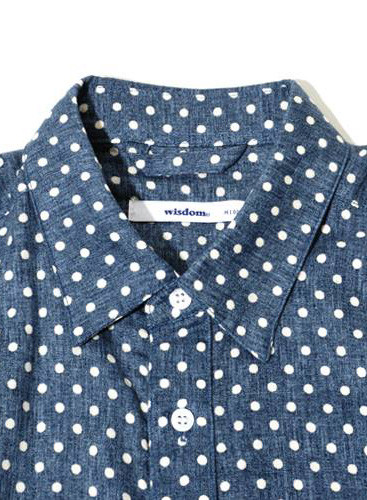 Unisex Spliced Polka Dot Shirt Unisex Spliced Polka Dot Shirt