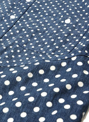 Unisex Spliced Polka Dot Shirt Unisex Spliced Polka Dot Shirt