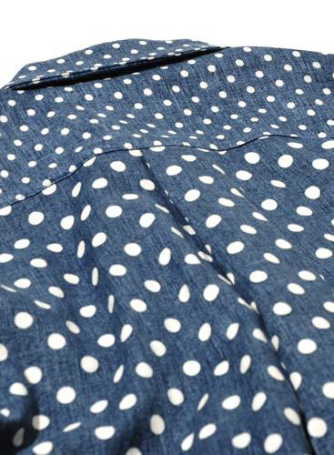 Unisex Spliced Polka Dot Shirt Unisex Spliced Polka Dot Shirt