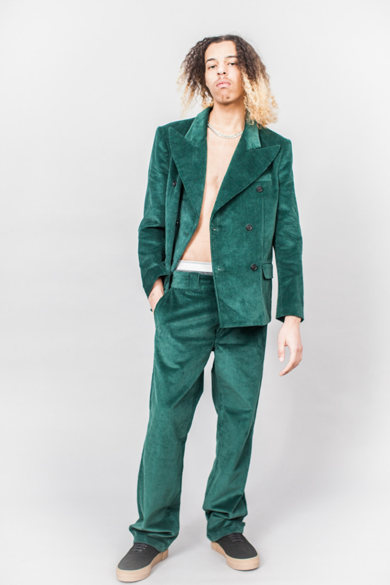 Gosha Rubchinskiy DB Corduroy Jacket Green Garmentory