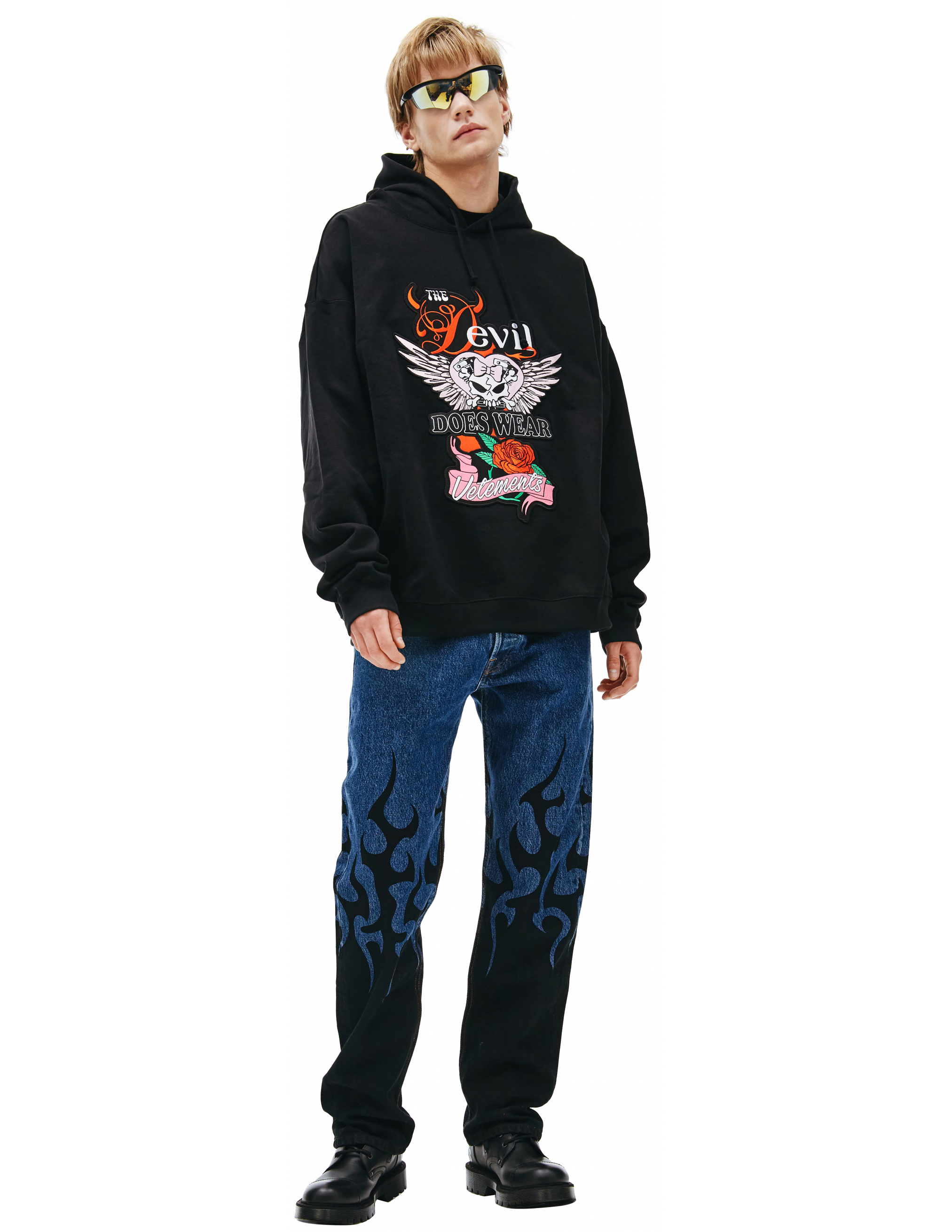 VETEMENTS Devil Wears Vetements Hoodie SWEATER - black