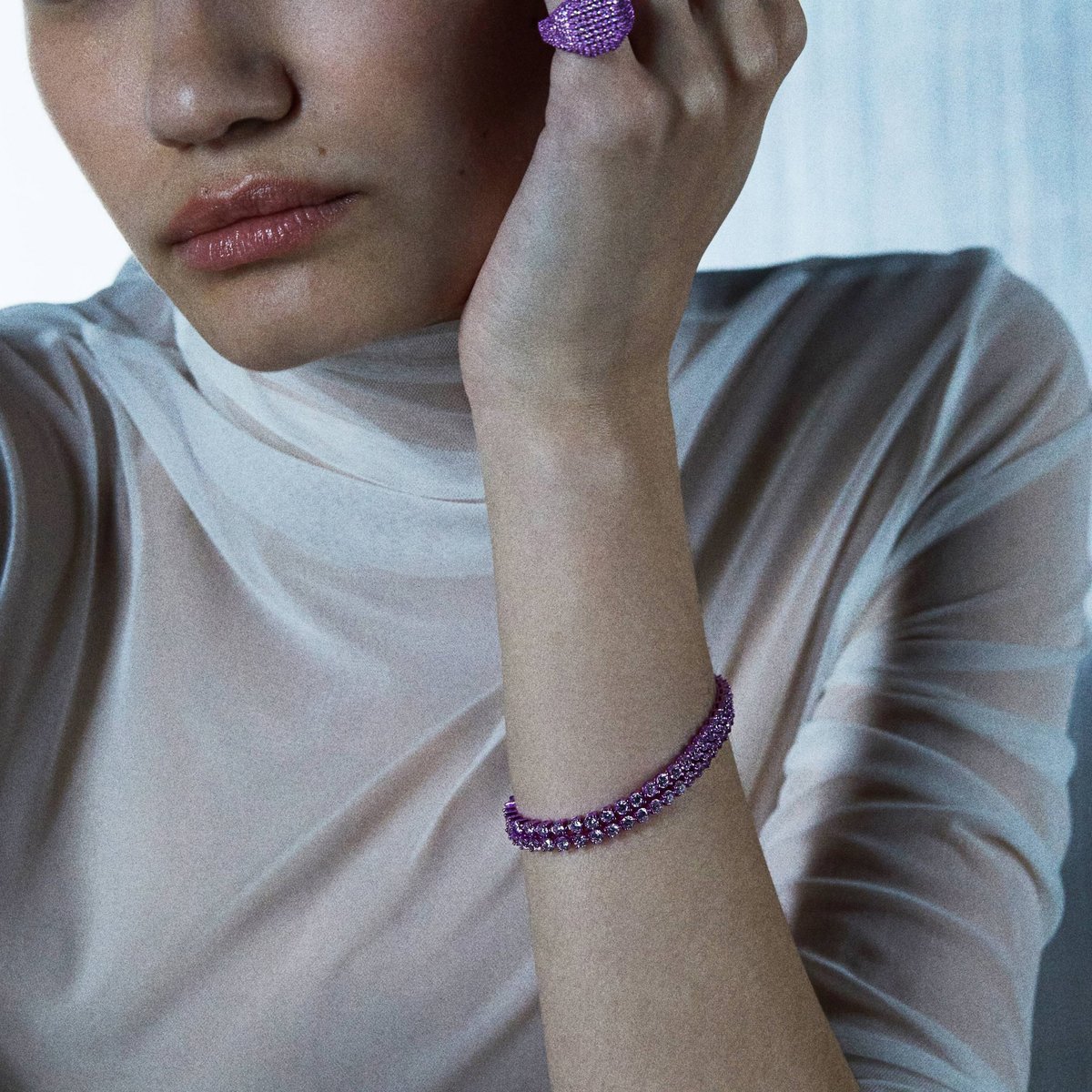 Numbering N-dia Tennis Bracelet - Purple | Garmentory