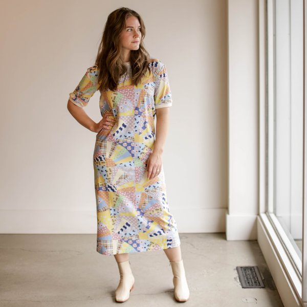 chinese dress ladies T-Shirt Maxi Dress Grey / Large main image 1