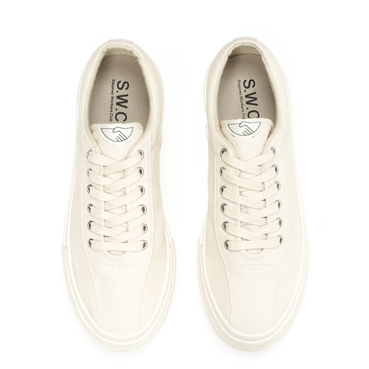 Stepney Workers Club DELLOW CANVAS SNEAKERS - RAW ECRU - Image 2 of 6