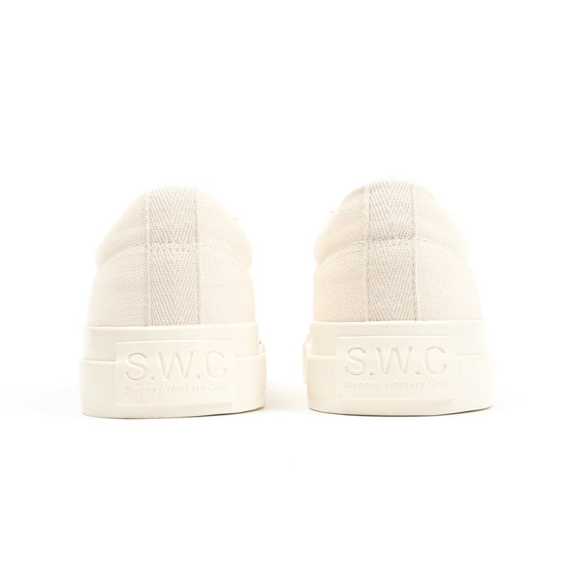Stepney Workers Club DELLOW CANVAS SNEAKERS - RAW ECRU