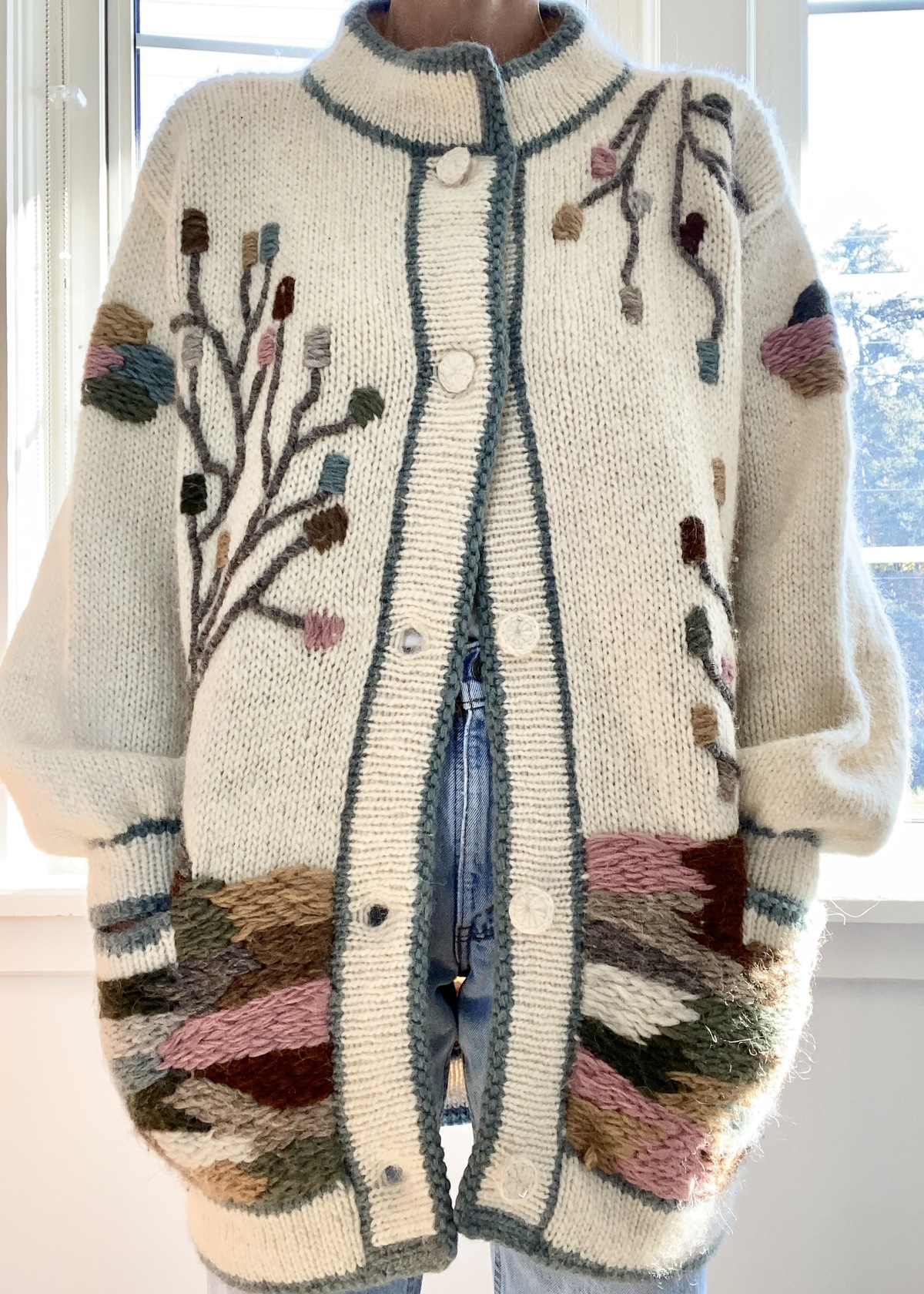 80s Sirogojno シロゴイノ ウールカーディガン ビンテージ 希少 1980's Designer Sirogojno for Giljona Sweater – undergroundattic