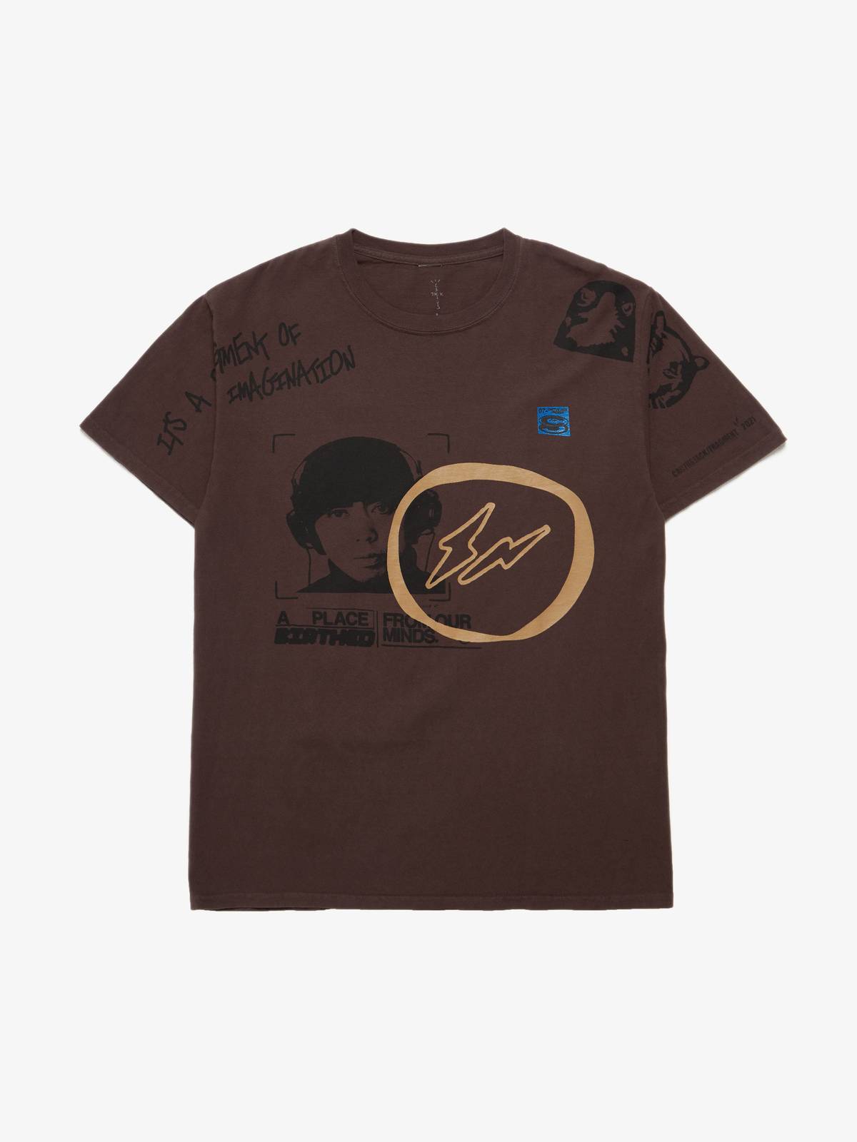 Cactus Jack X Travis Scott M Face Print T-shirt - BROWN on Garmentory