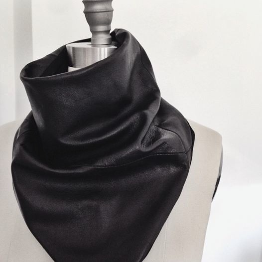 Leather and Knit Cowl Scarf Leather and Knit Cowl Scarf